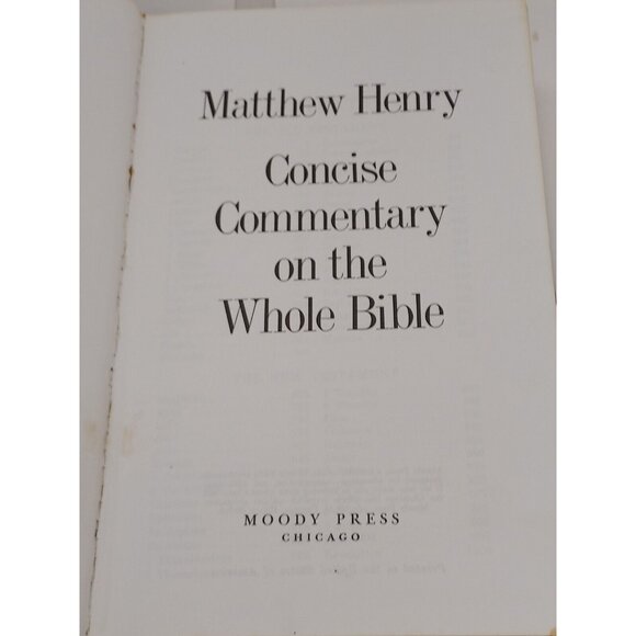 Matthew Henry Concise Commentary on the Whole Bible Moody Press Religious Book - Picture 3 of 5